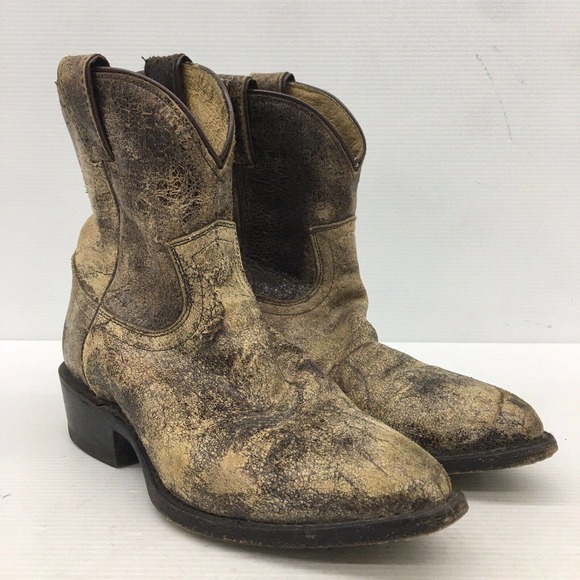 Smoky Children's Jesse Embroidered Leather Western Cowboy Boots - Brown